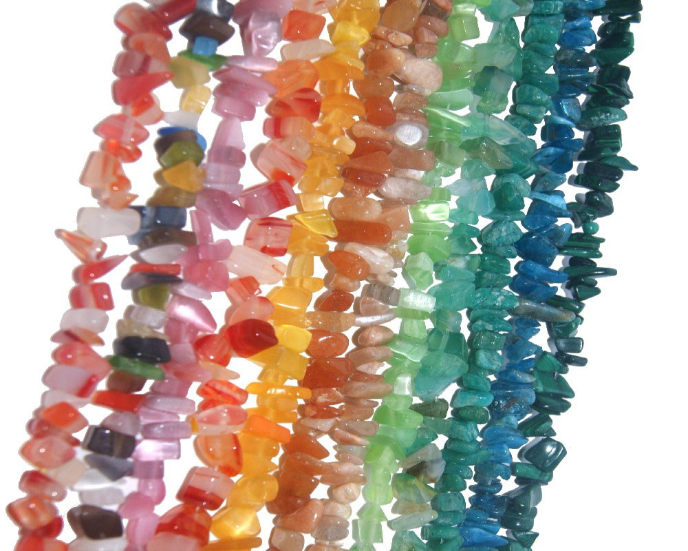 Natural Gemstone Chip Beads Collection - Multi-Colored