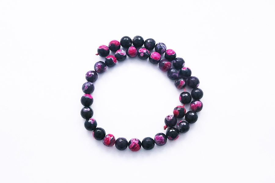 Faceted Round Agate Beads (Mixed Colors)