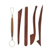 5pcs Wooden Pottery Clay Wax Sculpting Carving Tools Kit