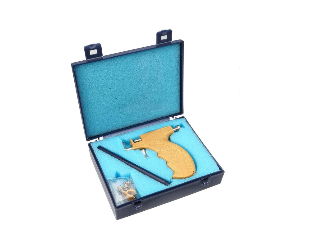 Set Pro Ear Piercing Gun With Stainless Steel Safety Nose Earring And Maker Pen