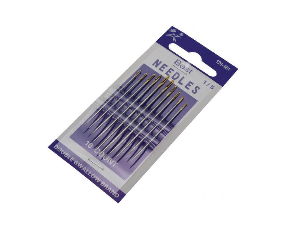 10Pcs Big Eye Sewing Needle with Gold Tail