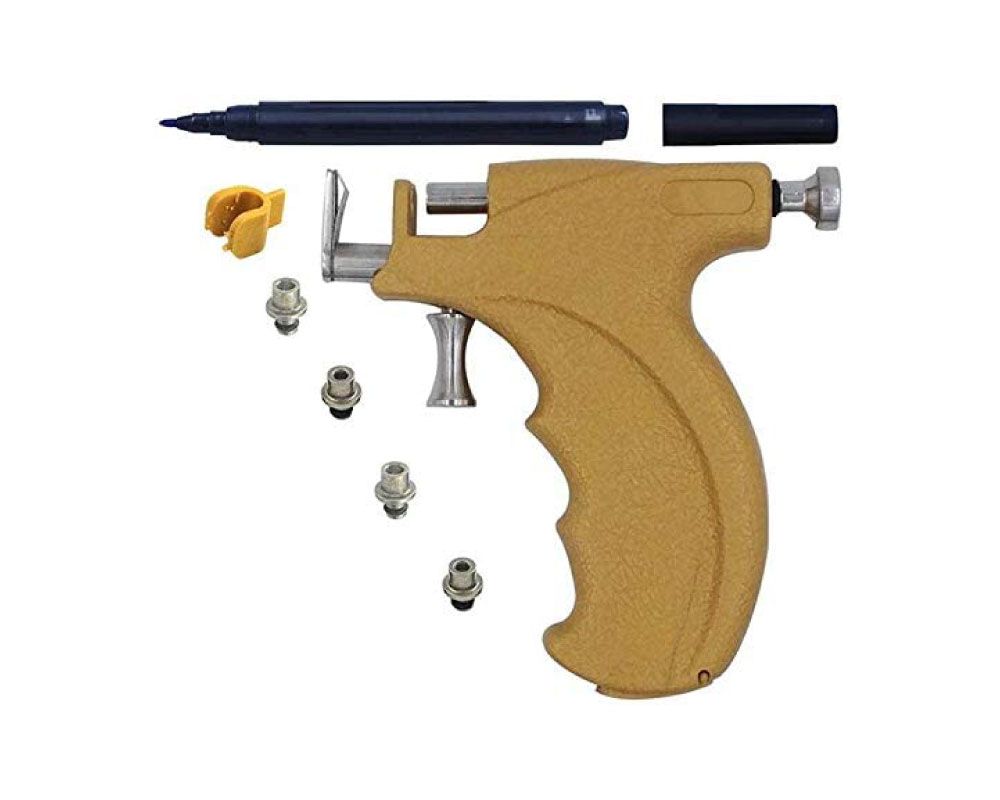 Set Pro Ear Piercing Gun With Stainless Steel Safety Nose Earring And Maker Pen - Image 3