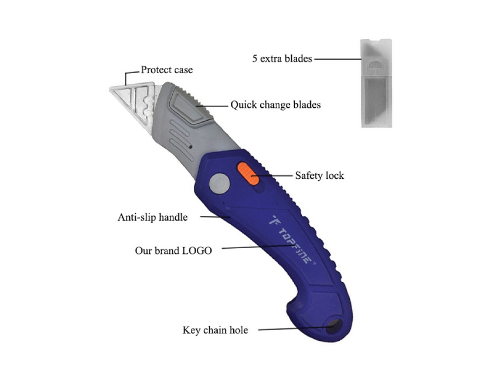 Lightweight Folding Utility Knife Cutter with 5 Blades - Image 8