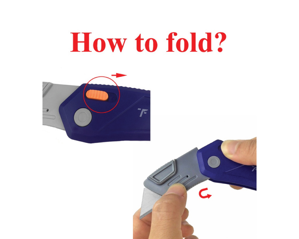 Lightweight Folding Utility Knife Cutter with 5 Blades - Image 4