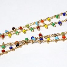 Gold Plated Wire Wrapped Colourful Beads