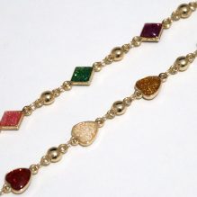 Mixed Golden Chain of Colourful Glass