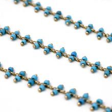 Gold Plated Wire Wrapped blue Beads
