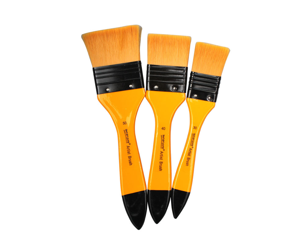 Set of 3Pcs Paint Nylon hair Brushes (30/40/50mm) - Image 3