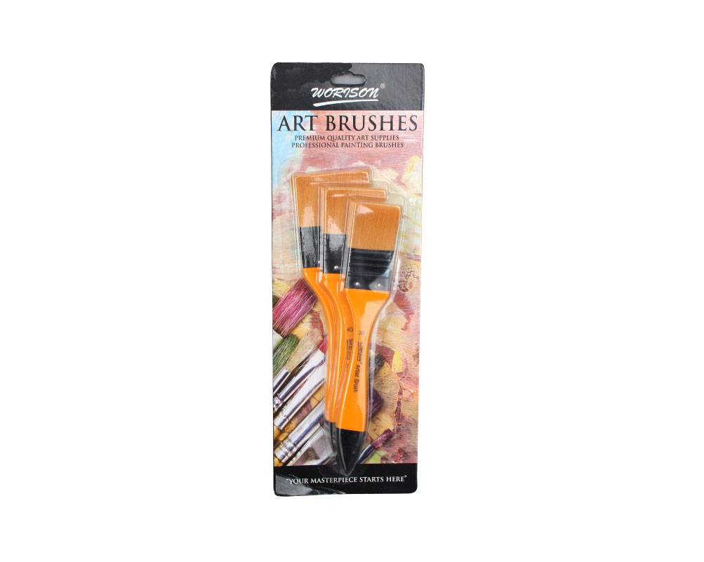 Set of 3Pcs Paint Nylon hair Brushes (30/40/50mm) - Image 5