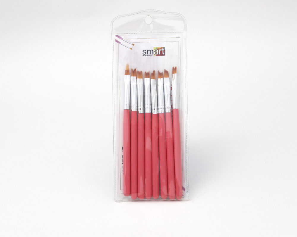 Set of 8 Pcs Nail Brush Pen with Wood Handle - Image 6