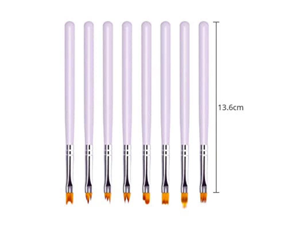 Set of 8 Pcs Nail Brush Pen with Wood Handle - Image 5