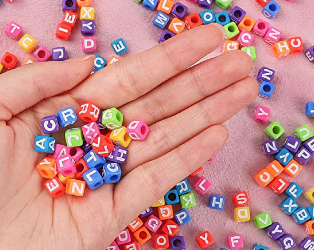Acrylic Beads With Multicolored Letters Of The Alphabet In The Shape Of A Cube - Image 6