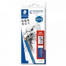 Staedtler 6 Pencil Set with Sharpener and Eraser