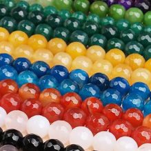 Faceted Polygon Agate Beads