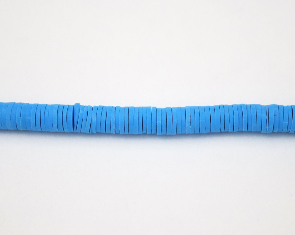 Clay Beads Necklace 6 MM In The Shape Of A Round Flat Vinyl In Different Colors - Image 7