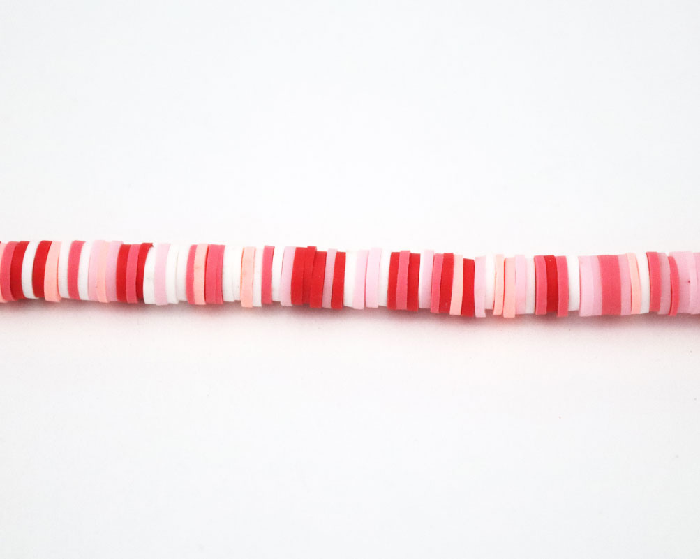 Clay Beads Necklace 6 MM In The Shape Of A Round Flat Vinyl In Different Colors - Image 9
