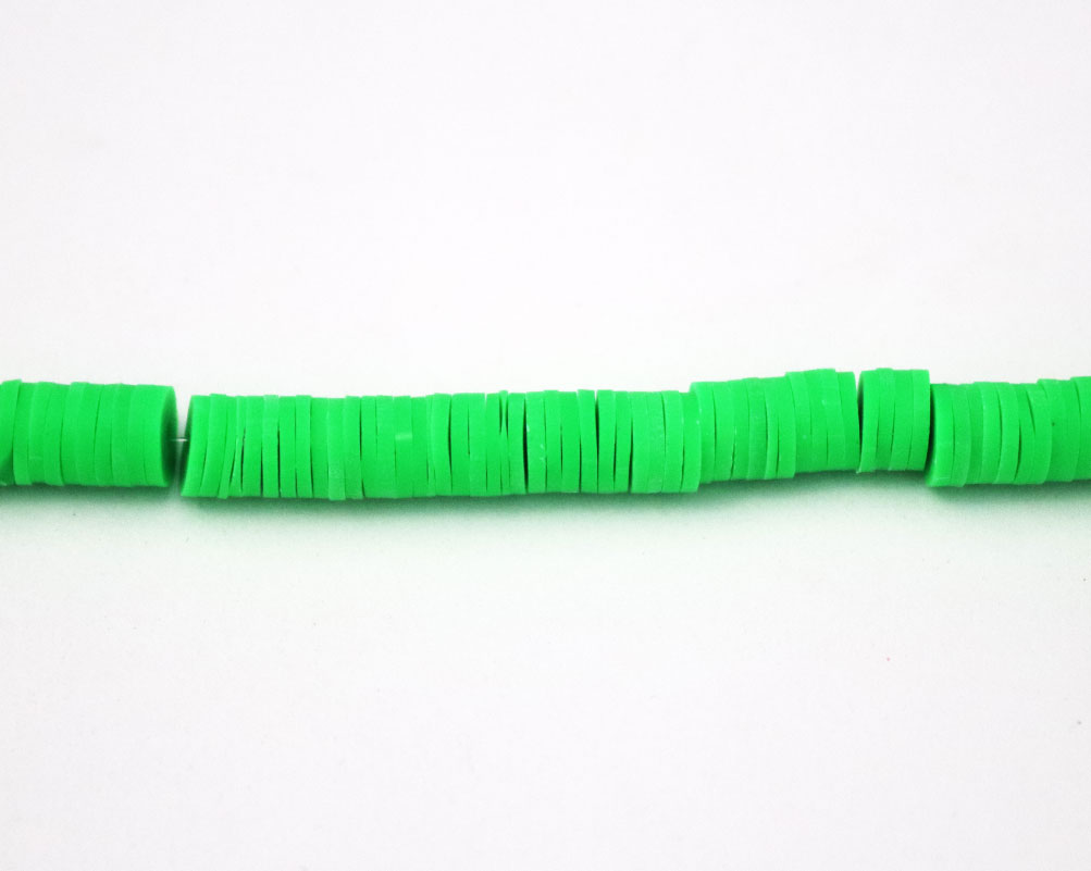 Clay Beads Necklace 6 MM In The Shape Of A Round Flat Vinyl In Different Colors - Image 10