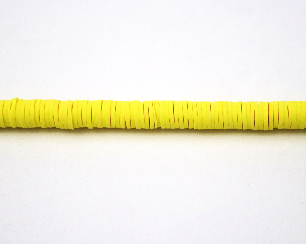 Clay Beads Necklace 6 MM In The Shape Of A Round Flat Vinyl In Different Colors - Image 11