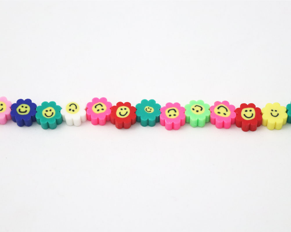 Handmade Jewelry Bracelet 10mm Polymer Clay Beads Colorful Assorted Shapes - Image 3