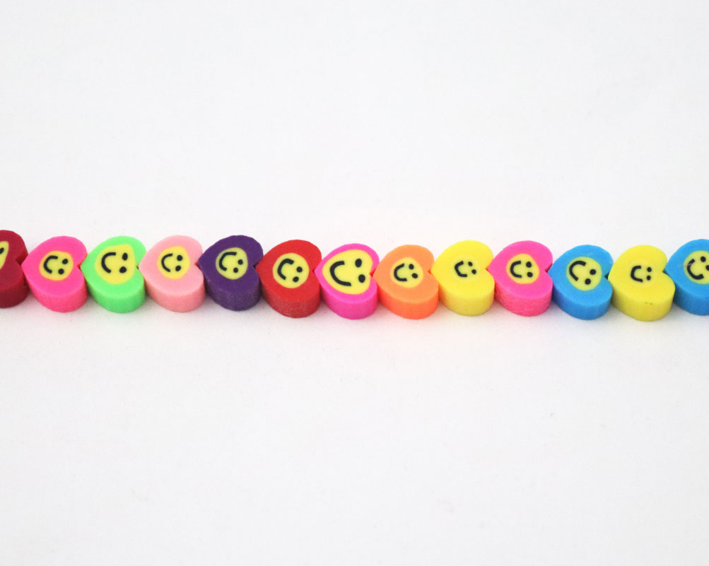 Handmade Jewelry Bracelet 10mm Polymer Clay Beads Colorful Assorted Shapes - Image 4
