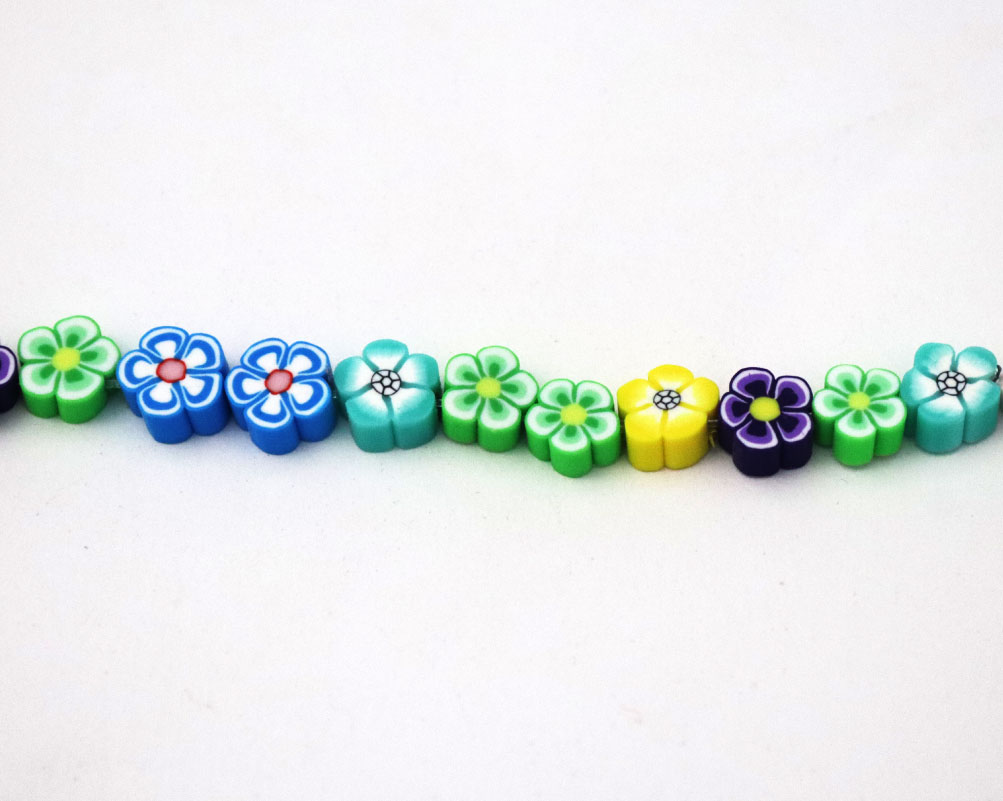 Handmade Jewelry Bracelet 10mm Polymer Clay Beads Colorful Assorted Shapes - Image 5
