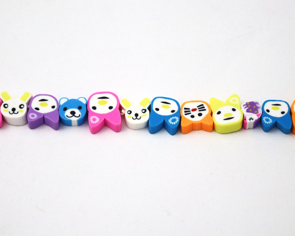 Handmade Jewelry Bracelet 10mm Polymer Clay Beads Colorful Assorted Shapes - Image 6