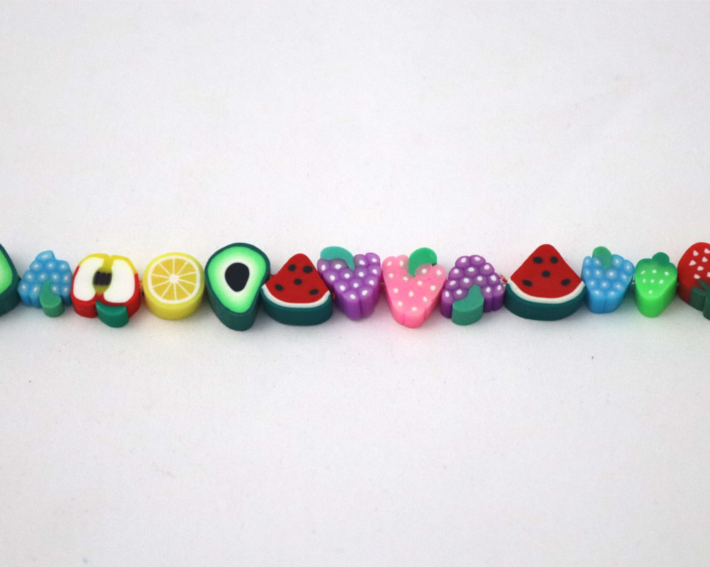 Handmade Jewelry Bracelet 10mm Polymer Clay Beads Colorful Assorted Shapes - Image 8