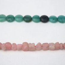 Natural Rose,Green Rock Quartz Crystal Necklace