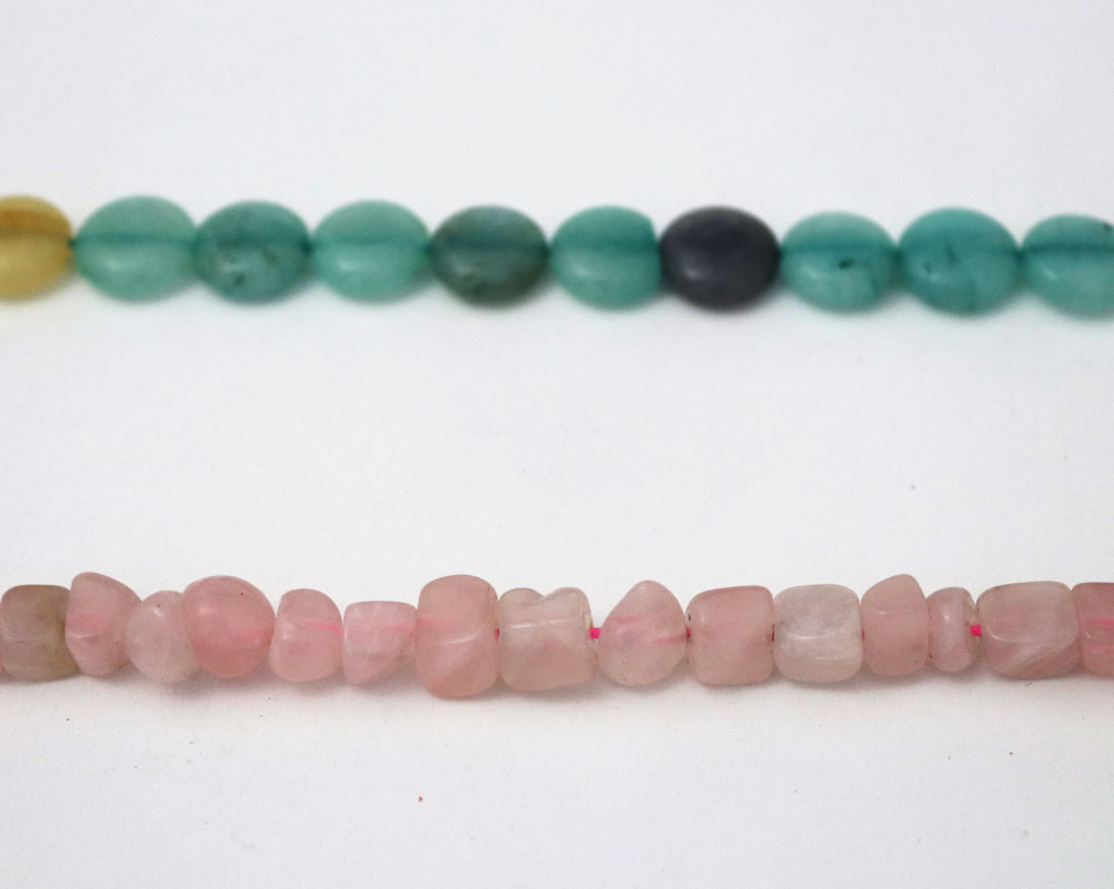Natural Rose,Green Rock Quartz Crystal Necklace