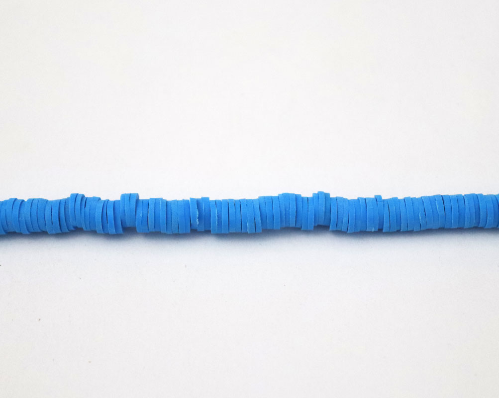 Clay Beads Necklace 4 MM In The Shape Of A Round Flat Vinyl In Different Colors - Image 12