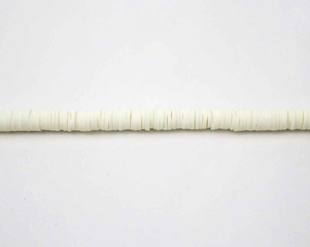 Clay Beads Necklace 4 MM In The Shape Of A Round Flat Vinyl In Different Colors - Image 14