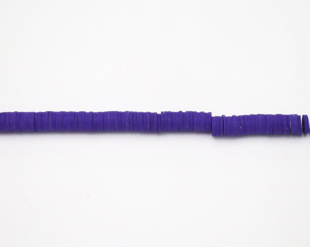Clay Beads Necklace 4 MM In The Shape Of A Round Flat Vinyl In Different Colors - Image 15