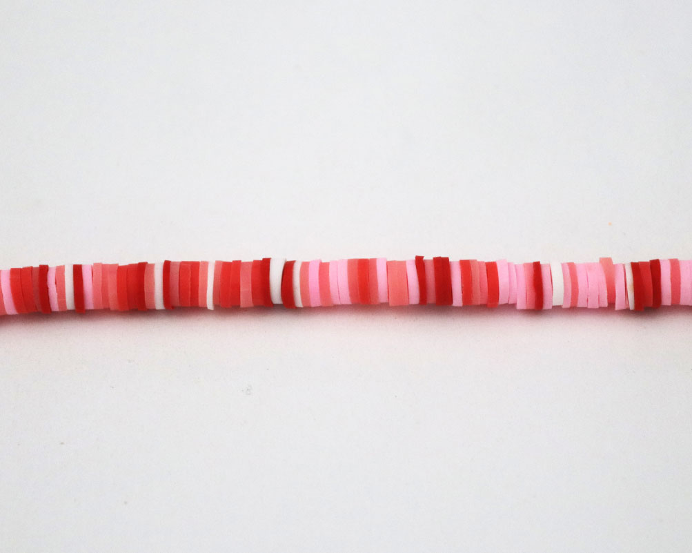Clay Beads Necklace 4 MM In The Shape Of A Round Flat Vinyl In Different Colors - Image 18