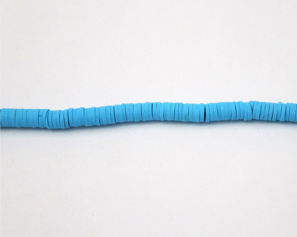 Clay Beads Necklace 4 MM In The Shape Of A Round Flat Vinyl In Different Colors - Image 6