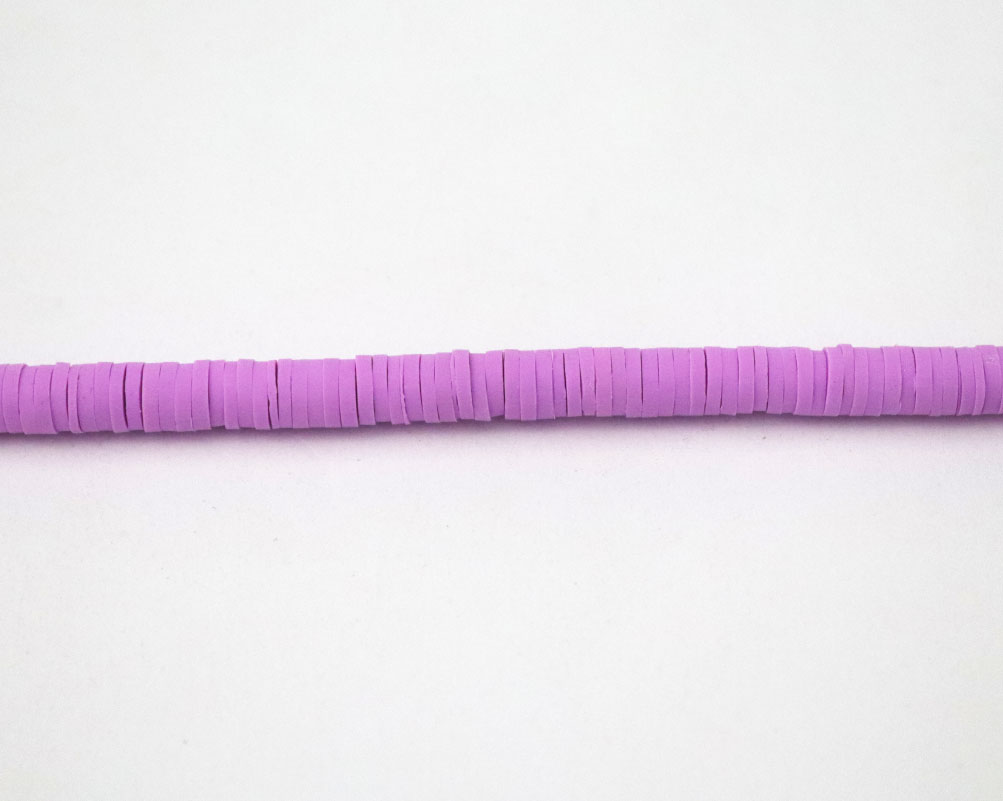 Clay Beads Necklace 4 MM In The Shape Of A Round Flat Vinyl In Different Colors - Image 8