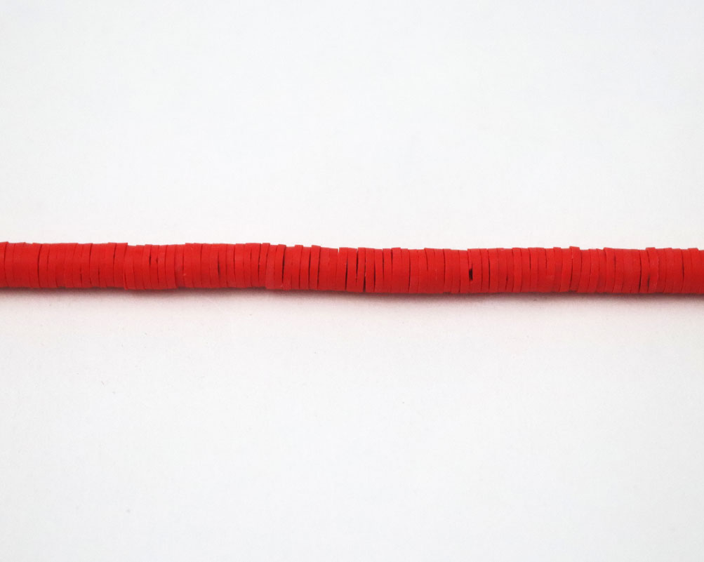Clay Beads Necklace 4 MM In The Shape Of A Round Flat Vinyl In Different Colors - Image 10