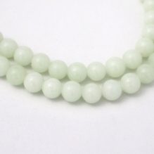 Fine Polished 6MM Natural Grade White Jade Beads