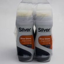 Silver Liquid Shoe Shine 75ml Black - 12pcs