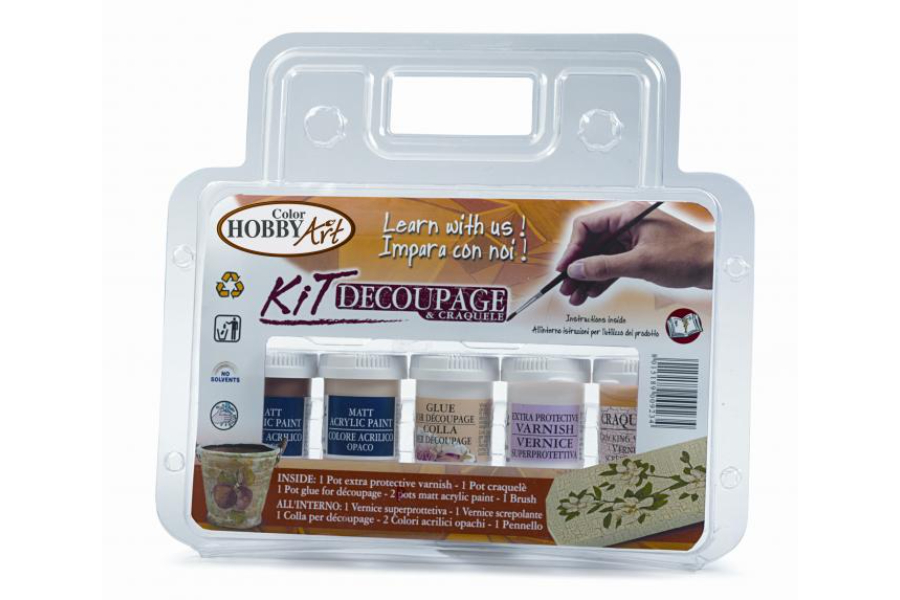 Hobby Art Decoupage Kit in Case - 5 Jars × 25 ml