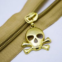 5mm Plastic Zipper Sliders Light and Gold