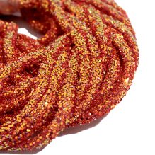 Soft Glitter Tubular Cord with Rhinestones and Sequins
