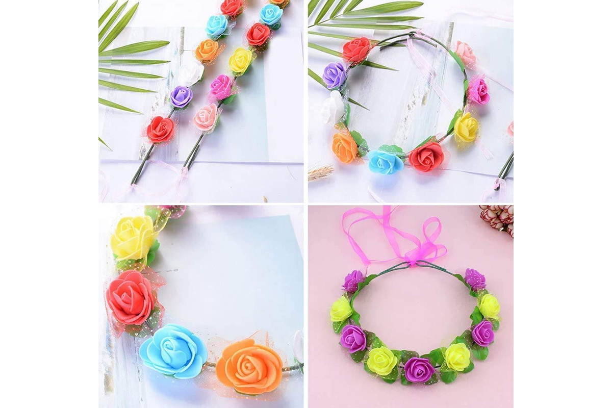 144pcs Mini Foam Rose Artificial Flower Multicolors - Image 4
