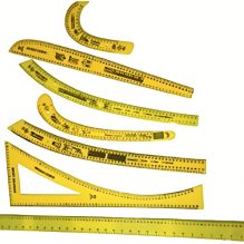 Sewing ruler set of 7 pieces, yellow