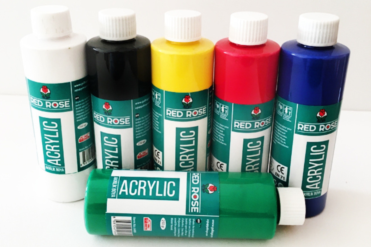 Red Rose Acrylic Paint - 250ml - Image 3