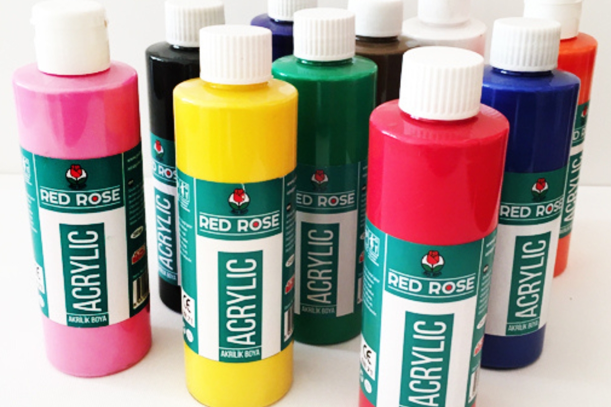 Red Rose Acrylic Paint - 250ml - Image 4