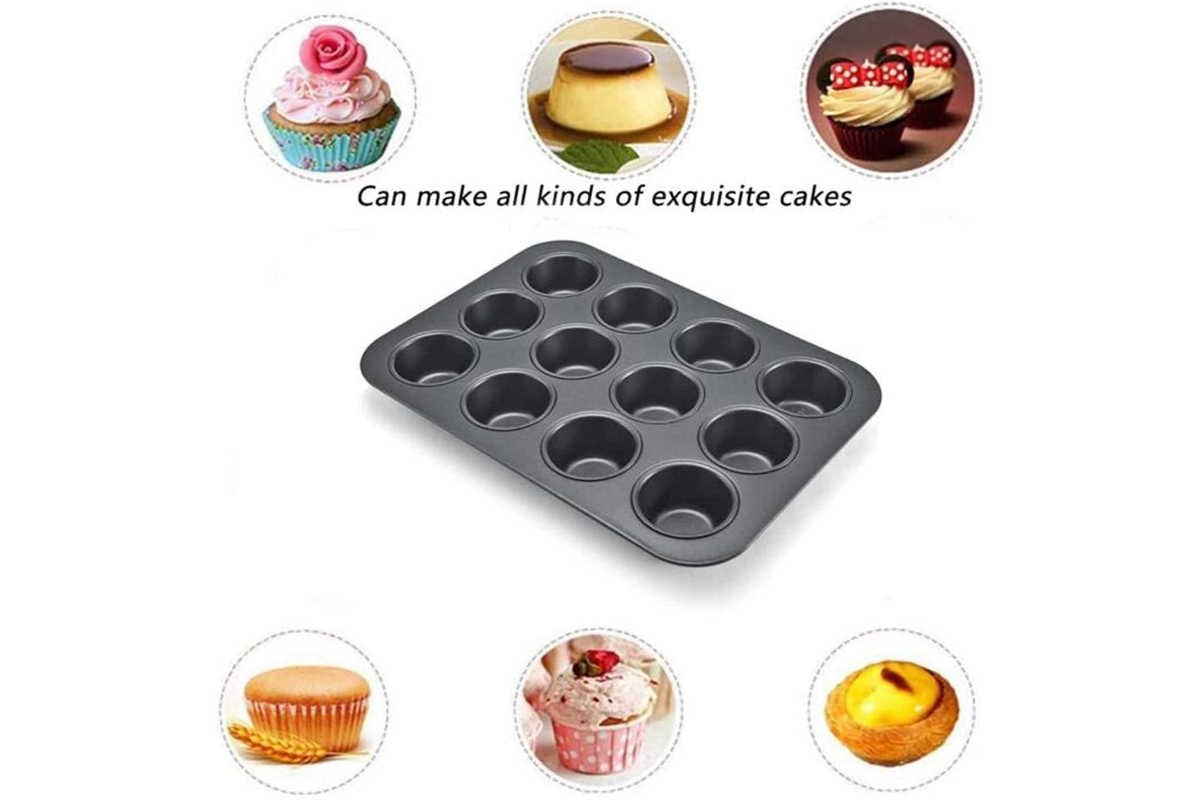 12 Cups Metal Nonstick Cupcake Baking Mold - Image 5
