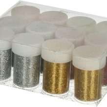 Glitter Powder 6 Colors, Set of 12 Pieces