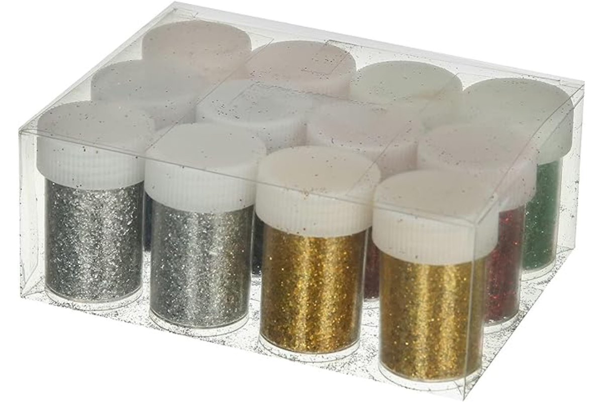 Glitter Powder 6 Colors, Set of 12 Pieces