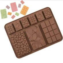 9-cavity Waffle Handmade Chocolate Silicon Mold With Different Patterns