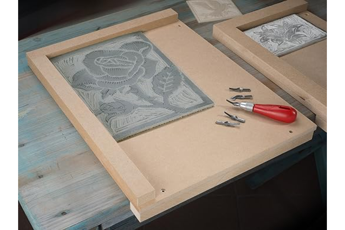 Lino Carving Tool Set - Handle with 10 Blades - Image 6